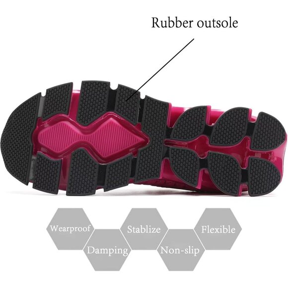 Women Bright Purple Slip-On Walking Running Shoes Blade Sneaker Non-Slip Comfort - Picture 6 of 8